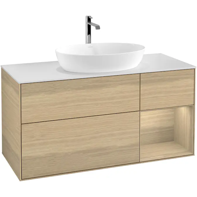 Tvättställsskåp Villeroy & Boch Finion med 3 Lådor Hylla och Bänkskiva för Fristående Tvättställ från Artis & Collaro