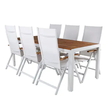 Spisegruppe Venture Home Berfin med 6 Perla Stoler