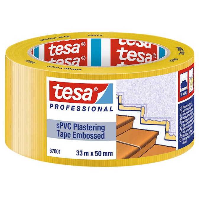 Byggteip Tesa SPVC 67001 Gul 33 m x 50 mm