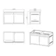 Grunnmodul MyOutdoorKitchen Nordic Line med Dør 120 cm for 2 moduler