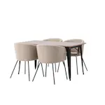 Spisegruppe Venture Home Tempe 140 cm med 4 Berit Stoler