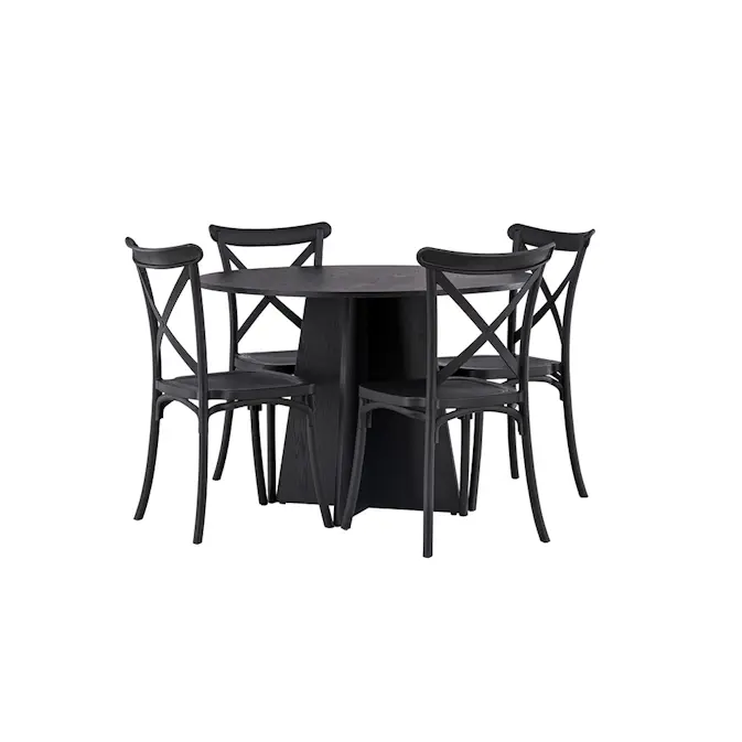 Spisegruppe Venture Home Bootcut Ø110 cm med 4 Crosett Stoler