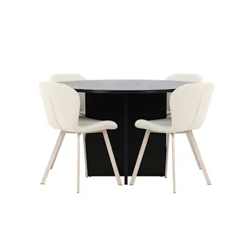 Spisegruppe Venture Home Strada Ø120 cm med 4st Lilja Spisestoler