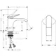 Servantbatteri Hansgrohe Vivenis 80 Waterfall