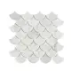 Marmor Arredo Carrara Fishtail Vit 5x7 cm Polerad