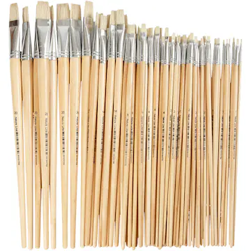 Pensler Creativ Company Natur Line Nr 1-20 Lange skaft 64 Stk/1 Pk