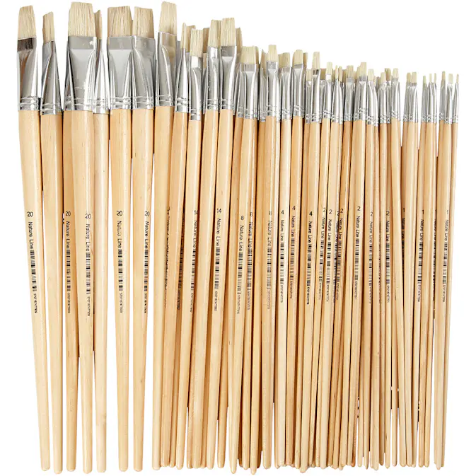 Pensler Creativ Company Natur Line Nr 1-20 Lange skaft 64 Stk/1 Pk