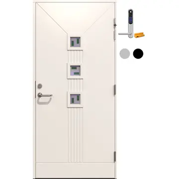 Ytterdør Gilje Linda 3 Glass med Yale Doorman Classic Home