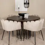 Spisegruppe furniture/fashion Stone med 4 Limhamn Stoler Rundt