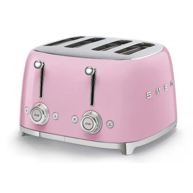 Brødrister Smeg TSF03PKEU Retro Rosa med Ekstra Brede Spor