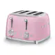 Brødrister Smeg TSF03PKEU Retro Rosa med Ekstra Brede Spor