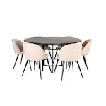 Spisegruppe furniture/fashion Copenhagen Ø140 cm med 6 Velvet Stoler