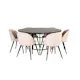 Spisegruppe furniture/fashion Copenhagen Ø140 cm med 6 Velvet Stoler