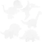Kartong Creativ Company Dinosaurer Hvit 16 stk/1 Pk