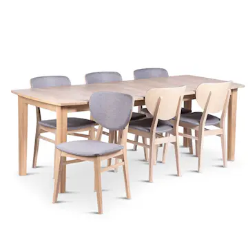 Spisegruppe Stenexpo Kivik med 6 Fårö Stoler