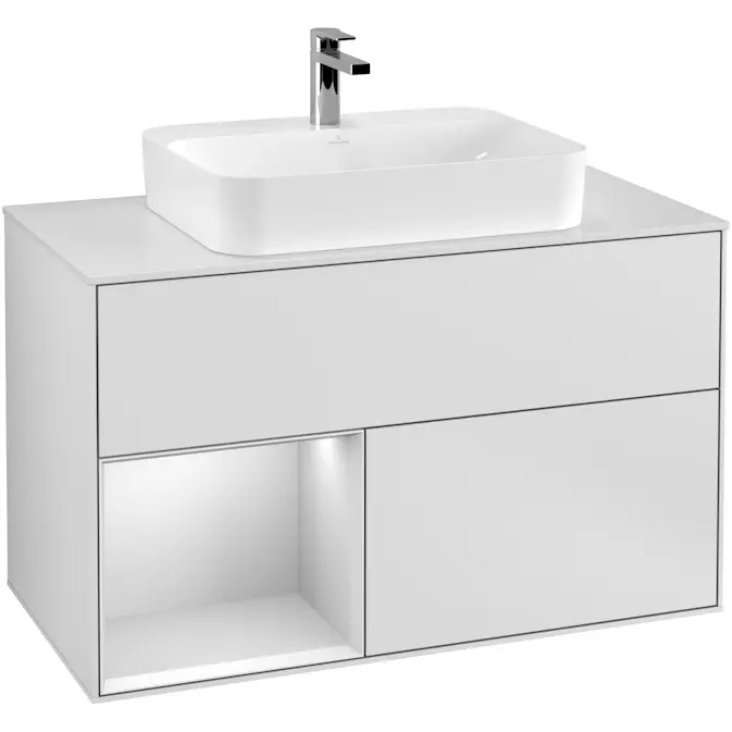 Tvättställsskåp Villeroy & Boch Finion med 2 Lådor Hylla och Bänkskiva för Ytmonterat Tvättställ
