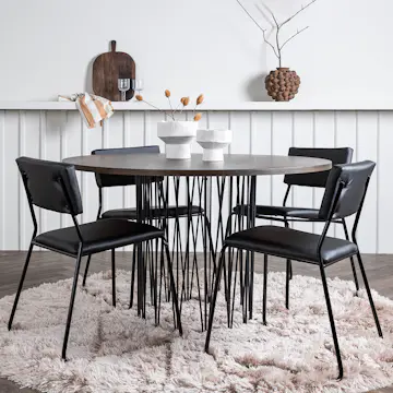 Spisegruppe furniture/fashion Stone med 4 Kenth Stoler
