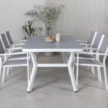 Spisegruppe Venture Home Virya 160x90 med 6 Copacabana Stablestoler