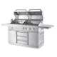 Frittstående Gass- og Kullgrill Myoutdoorkitchen Stainless Collection med 3 Brennere