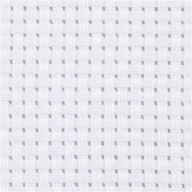 Broderistoff Creativ Company Aida Str 50x50 cm 35 Ruter pr 10 cm 1 stk Hvit