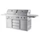 Frittstående Gass- og Kullgrill Myoutdoorkitchen Stainless Collection med 3 Brennere