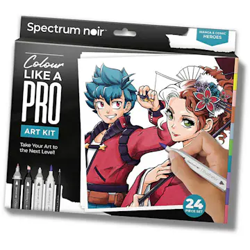 Hobbysett Creativ Company DIY Kit Illustrasjon Manga og Comic Book Heroes