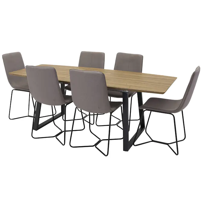 Spisegruppe Venture Home Ina med 4 Xtra Stoler Polyester