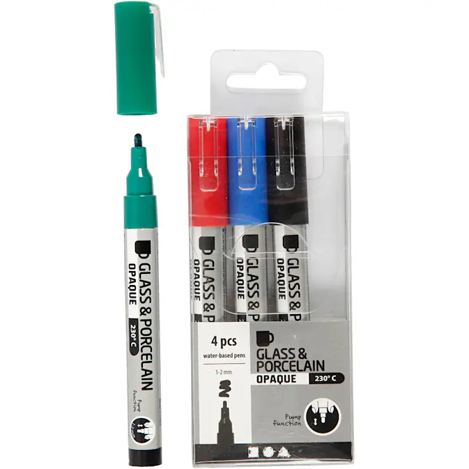 Glass- og Porselenstusj Creativ Company 31336 Semi Opaque 4 stk/1 Pk