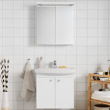 Møbelpakke Hafa Life Komplett Hvit Matt Speilskap 600