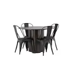 Spisegruppe Venture Home Olivia Ø 110 cm med 4 Tempe Stoler