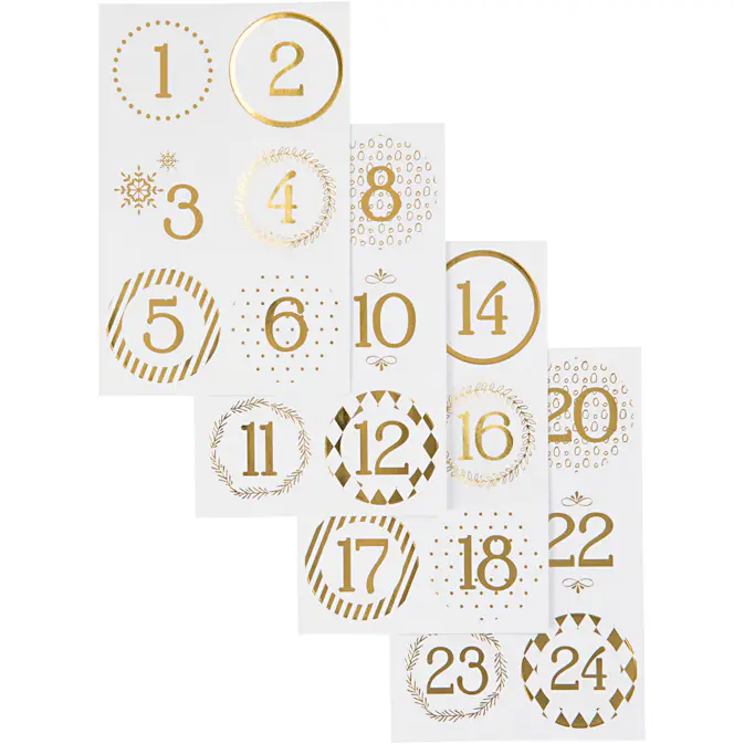 Kalendersifre Creativ Company D40 mm 9x14 cm 4 Ark/1 Pk