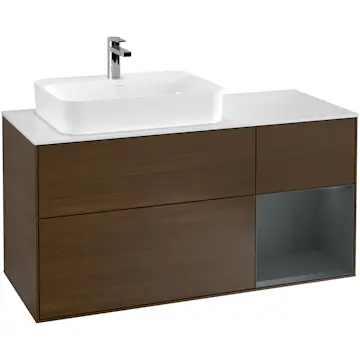 Tvättställsskåp Villeroy & Boch Finion med 3 Lådor Hylla och Bänkskiva för Ocentrerat Ytmonterat Tvättställ