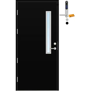 Ytterdør Bygg1 Fjell 12 Klarglass med Yale Doorman Classic Home