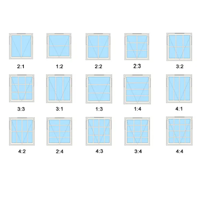 Sprosser Natre Gjennomgående Vindu/Balkongdør