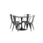 Spisegruppe Venture Home Glade Ø 100 cm med 4 Tempe Stoler