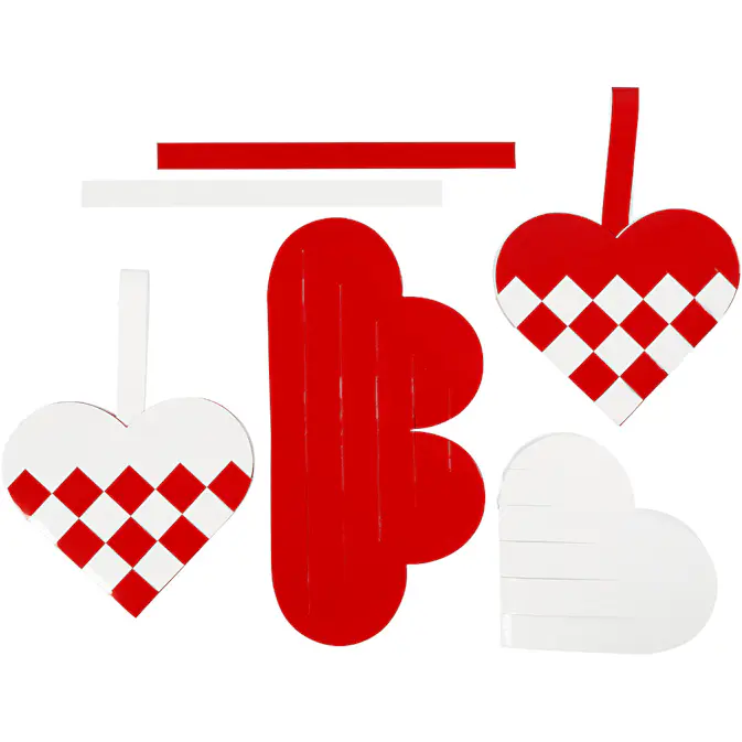 Materiellsett Creativ Company Flettede Hjerter 8 stk