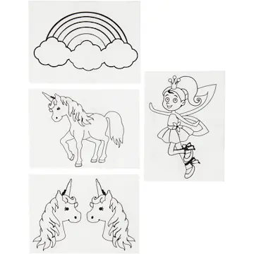 Krympeplast Creativ Company Enhjørning 10,5x14,5 cm 4 ark/ Pk