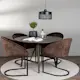 Spisegruppe Venture Home Kaseidon Ø100 cm med 4 stk Evening Stoler