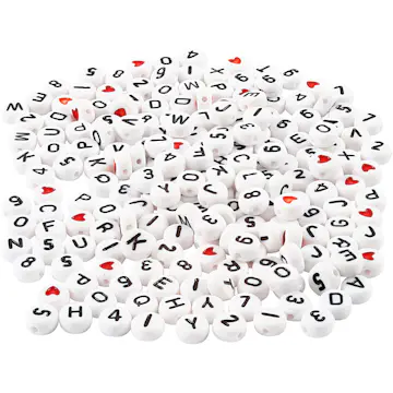 Bokstavperler Creativ Company Hvit Str 7 mm Hullstr 1,2 mm 200 g