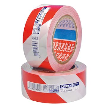 Advarselstape Tesa 50 mm 33 m Rød/Hvit