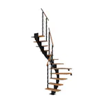 Plassbesparende Trapp Dolle Frankfurt Eik Oljet 1/2-Sving Design