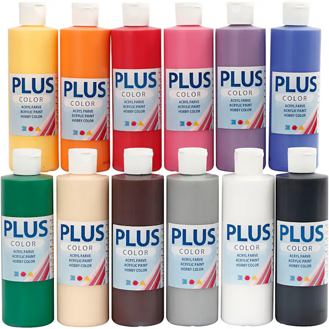 Hobbyfarge Creativ Company Plus Color Standardfarger 12x250 ml/1 Pk