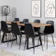 Spisegruppe Venture Home Ina med 8 Pobbie Stoler Sort