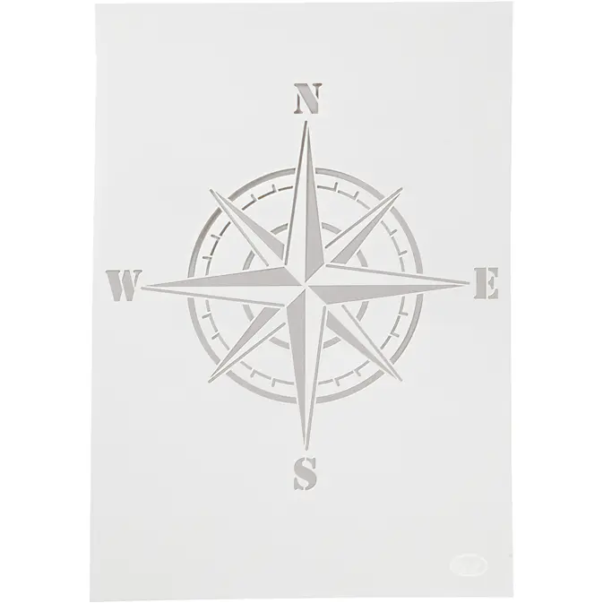 Skabelon Creativ Company Stensil Kompass A4 210x297 mm 1 stk