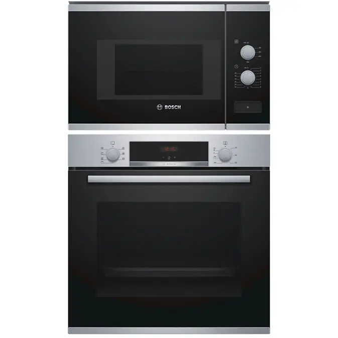 Ovn- og Mikrobølgepakke Bosch HBA533BS0S + BFL520MS0 Serie 4 3D HotAir