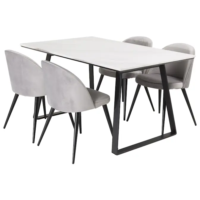 Spisegruppe Venture Home Estelle med 4 Valentina Stoler