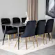 Spisegruppe Venture Home Dipp med 6 Velvet Deluxe Fløyel Stoler