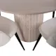 Spisegruppe Venture Home Bianca Rund med 4 Valentina Stitches Stoler Fløyel