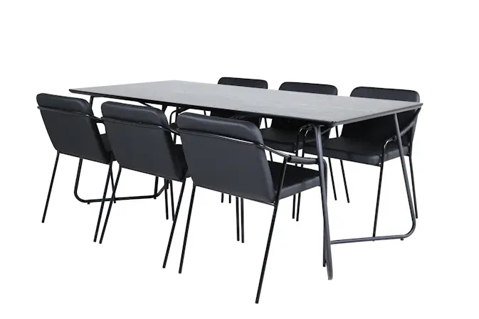 Spisegruppe Venture Home Annika Spisebord og Tjärö Spisestol Sort