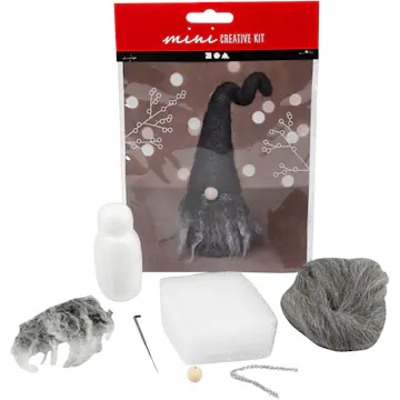 Materiellsett Creativ Company Mini DIY Kit Gråmelert Snutenisse 2 stk/ 0 sett